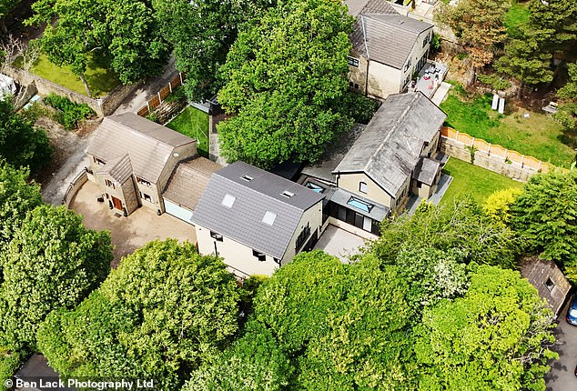 The three story extension (centre) at the property in Bradford, West Yorkshire