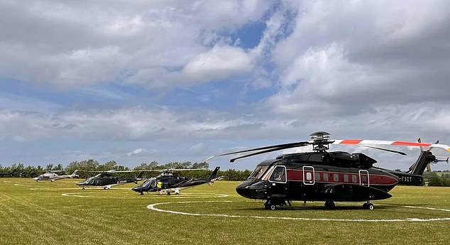 The Air Charter Service Heliport at the festival, where many celebrities fly into