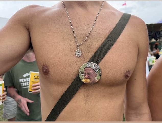 Got something on your chest? Mia Regan's new boyfriend Henry O'Sullivan was spotted wearing a badge showing his beau ungraciously eating corn on the cob