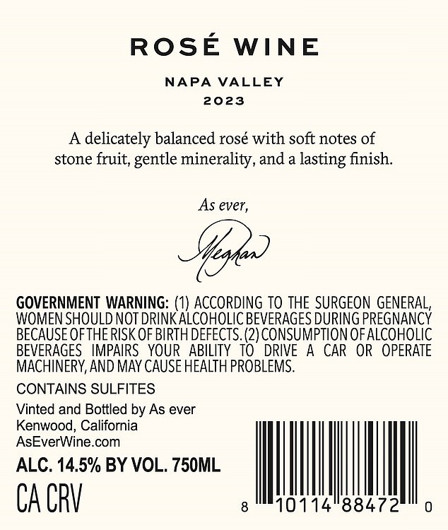 The back describes the wine as having 'soft notes of stone fruit, gentle mineralogy and a lasting finish