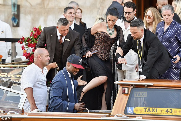 Singer Usher was in Italy for the event with his wife Jennifer Goicoechea