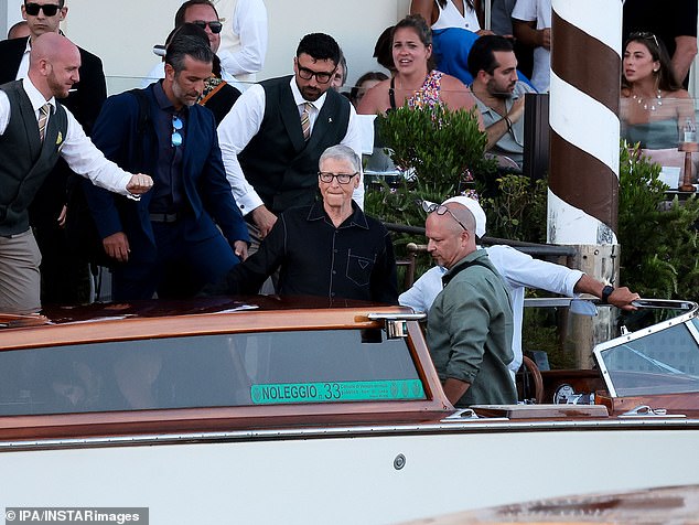 Bill Gates was spotted leaving Hotel Regis after attending the wedding