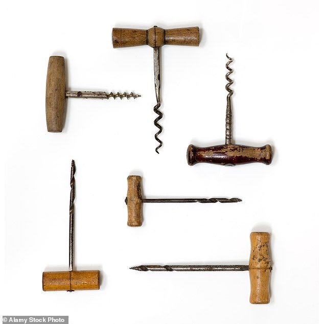 Uncorking the past: The owner of the local deli where Wilson shops has amassed a large collection of antique corkscrews, because they create a ‘connection’ with previous generations.