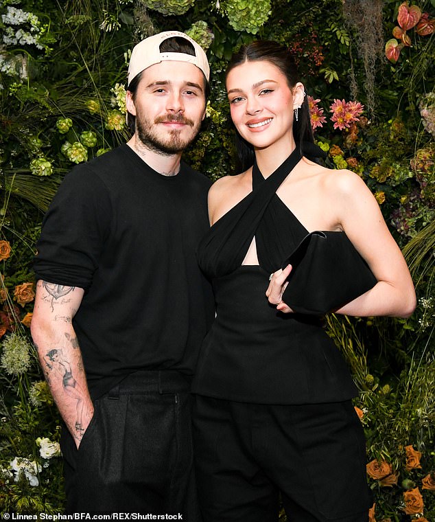 Influencer Brooklyn (left) and Ms Peltz (right) no longer speak to Sir David and Lady Beckham, with the couple believing that she controls Brooklyn