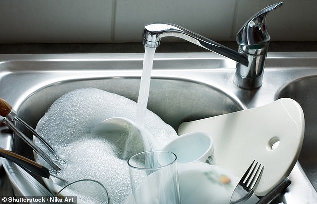 Men are twice as likely to let the dishes fester, with 13 per cent leaving them for three nights compared with just 7 per cent of women