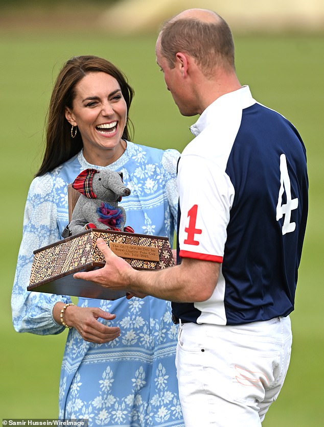 Minerva Mondejar Steiner, a millionaire art gallery curator who sponsored William's annual polo fundraiser, offered a meeting with the Waleses (pictured at the match in 2023) for the whopping sum