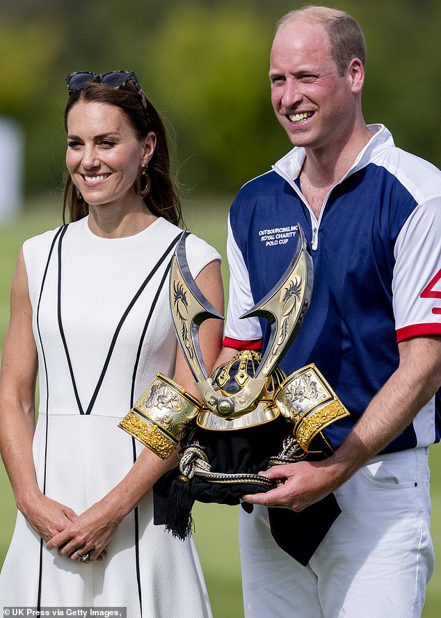 A Kensington Palace source said they had asked that the sponsorship to be terminated and were thankful to learn the truth. Pictured: William and Kate at the match in 2022