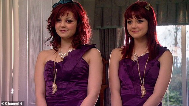 It was Skins - the seven series show about the hedonistic lives of Bristol sixth formers, which she joined later that year - which marked her real breakthrough. Pictured: Megan and Kathryn Prescott as Katie and Emily Fitch