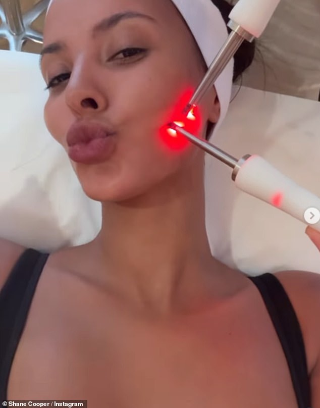 On Monday, Maya filmed herself getting a tailored facial treatment, including red light therapy, from skincare guru Shane Cooper, whom she's been a client of for eight years