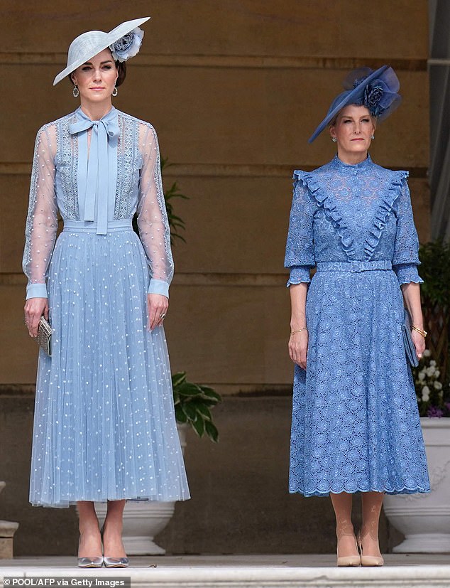 Pictured: the Prince and Princess of Wales and Duchess of Edinburgh on the Buckingham Palace balcony in June 2011