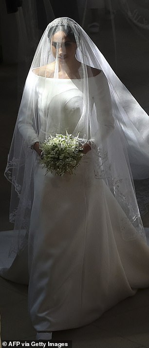 Meghan pictured on her wedding day in May, 2018