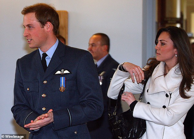 William and Kate are pictured after his graduation ceremony at RAF Cranwell on April 11, 2008 in Sleaford
