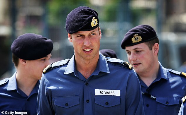 William is pictured training with the Royal Navy at Britannia Royal Naval college in June 2008 in Dartmouth, England