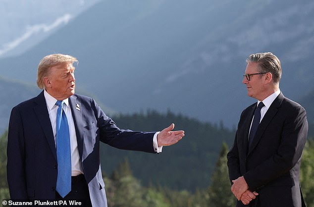 The Prime Minister pictured with US President Donald Trump at the G7 summit in Kananaskis, Alberta, Canada, earlier this month
