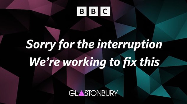 The error message read: 'Sorry for the interruption. We're working to fix this.'