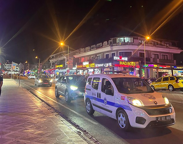 Police begin to patrol the area in the lead up to the curfew and check whether venues are following the rules