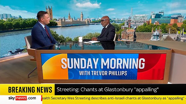 The health secretary speaking on Sky News this morning said: 'I thought it was appalling to be honest. I think the BBC and Glastonbury have got questions to answer about how we solve such a spectacle on our screens'