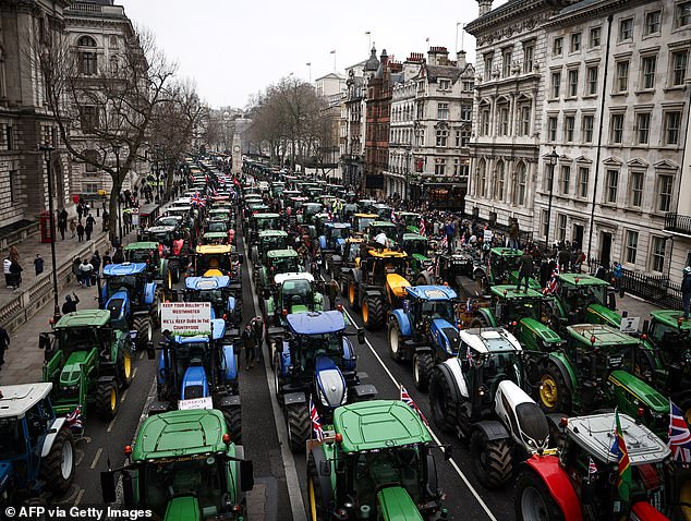 There have been months of demonstrations by farmers in response to the Chancellor's tax raid, including tractor protests in Wesminster