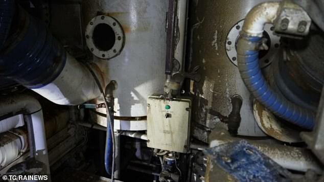 Damaged equipment can be seen among the photos, which have been obtained by Italian broadcaster, Rai