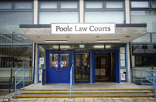 At Poole Magistrates' Court (pictured), Holmes was given a six-week prison sentence, suspended for 12 months, and ordered to carry out 100 hours of unpaid work. He was also required to pay £500 compensation to the victim and make prosecution costs of £650