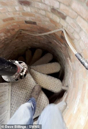 The spiral stairs that lead to the bunker