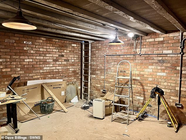 The underground hideout features a handcrafted Great Escape tunnel, gym, toilet, sink
