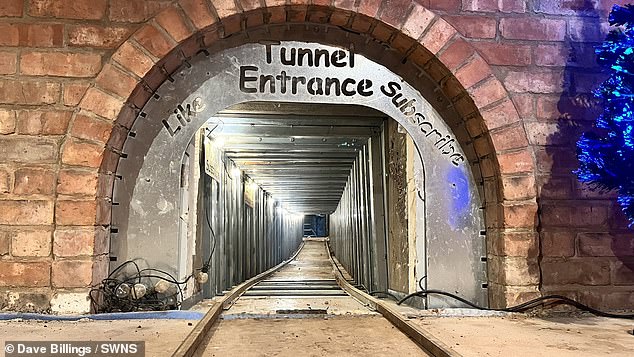 He built the shelter in the garden of his Derbyshire home more than ten years ago with a 35ft tunnel that leads into a multi-room facility