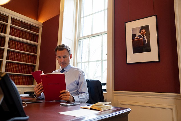 Ms Reeves put Wilkinson in the place previously occupied by Tory ex-chancellor Nigel Lawson (photo shows Jeremy Hunt in No11 last year)