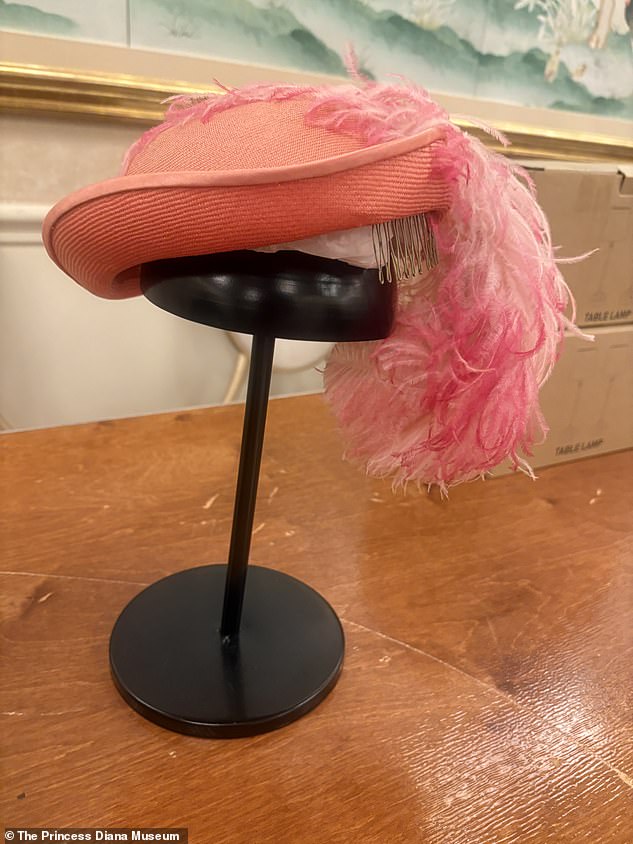 Other items include dozens of Diana's shoes and the peach fascinator (pictured) she wore on her honeymoon sendoff with her then-husband, Prince Charles in 1981, which set her back $26,000