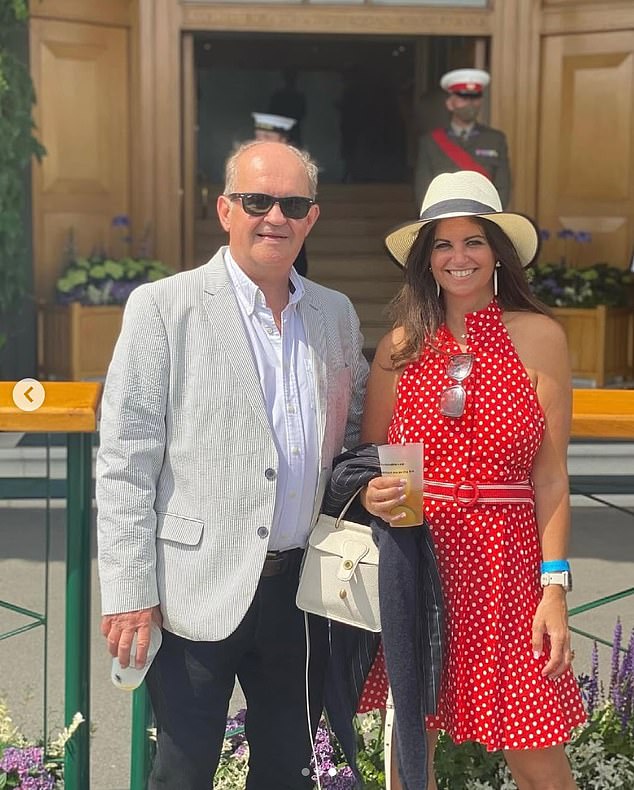 In the post Heather was also pictured with her father, Alistair, enjoying a Pimms at the tennis tournament