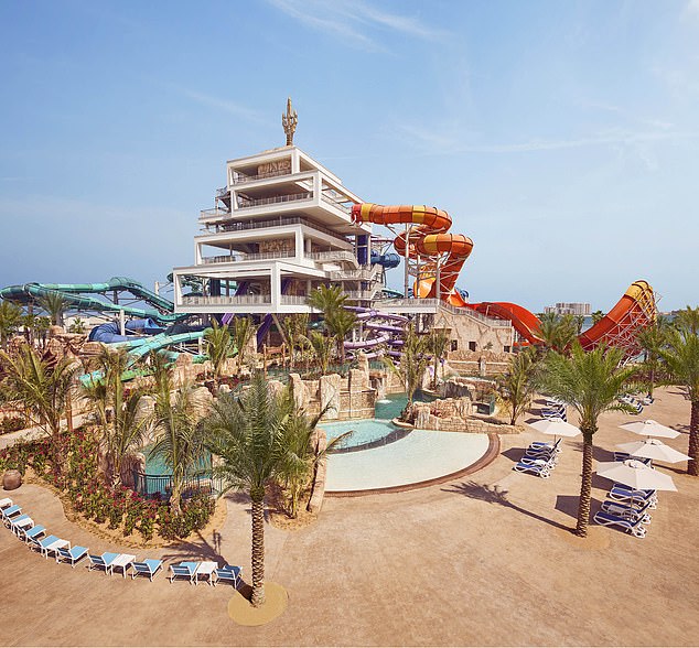 Neptune Tower, home to high-thrill slides such as Odyssey of Terror, Medusa's Lair and Blackout
