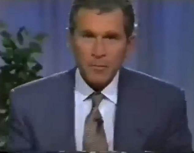 George Bush was caught putting his middle finger up at the camera during an interview while he was the governor of Texas