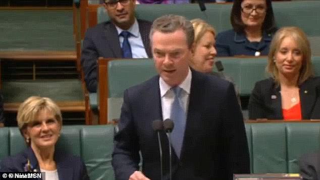Former Australia Education Minister Christopher Pyne appeared to drop the C-bomb in parliament in 2014