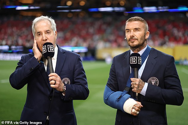 Beckham and fellow Inter Miami co-owner Jorge Mas spoke to DAZN pitchside before kick-off