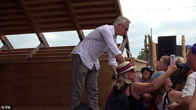 He has now suggested that people 'at the very top of the BBC' had 'an agenda', as he took part in a Q&A session at the music festival staged in Somerset this weekend