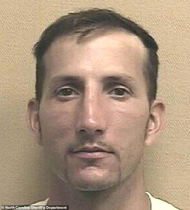 Jeffrey Manchester, pictured, was arrested in North Carolina in May 2000 when he robbed two McDonald's outlets within ten miles of each other on the same day