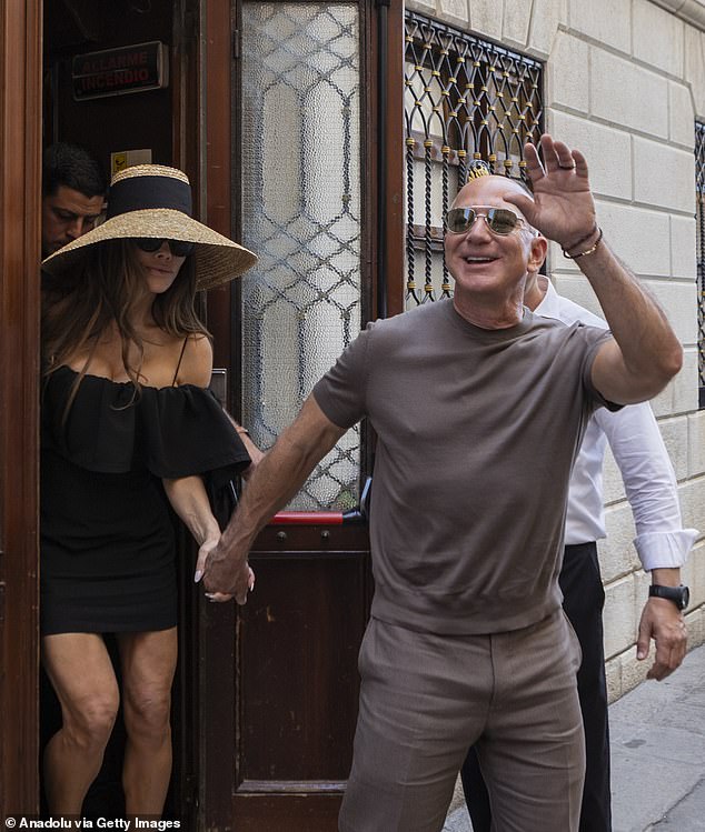 Sanchez and Bezos headed to their final party in Venice on Saturday night after a three-day wedding extravaganza