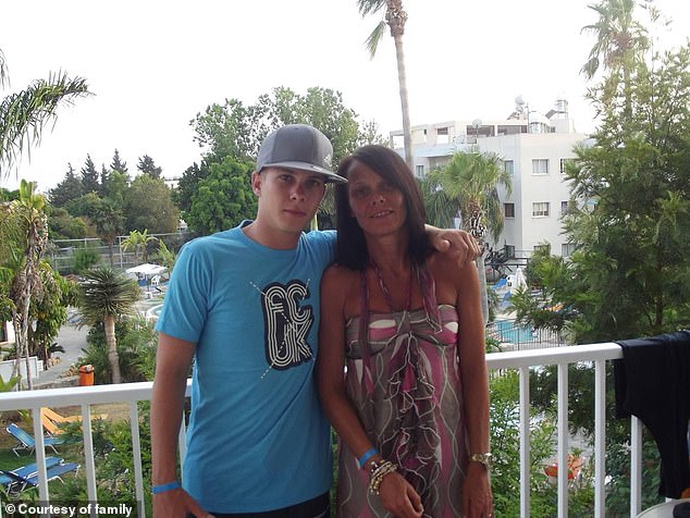 Brett pictured with his mother Sandra in his teenage years, who described the 'devastation' of losing her son