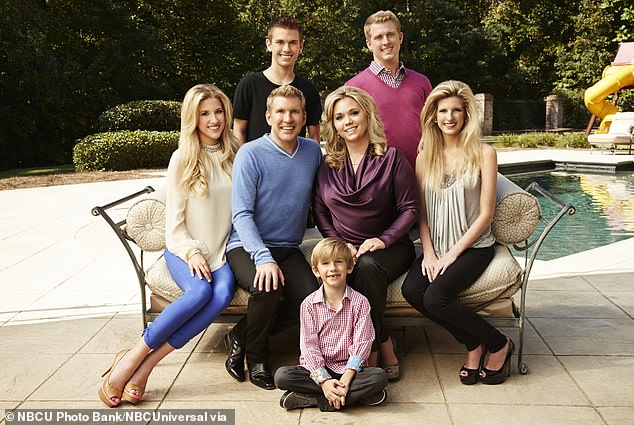 Savannah Chrisley, Todd Chrisley, Chase Chrisley, Grayson Chrisley, Julie Chrisley, Kyle Chrisley, Lindsie Chrisley Campbell pictured during season one of Chrisley Knows Best