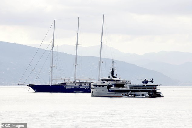 It's believed the newlyweds are due to fly to their yacht by helicopter from Nicelli airport before setting sail for Taormina, Sicily