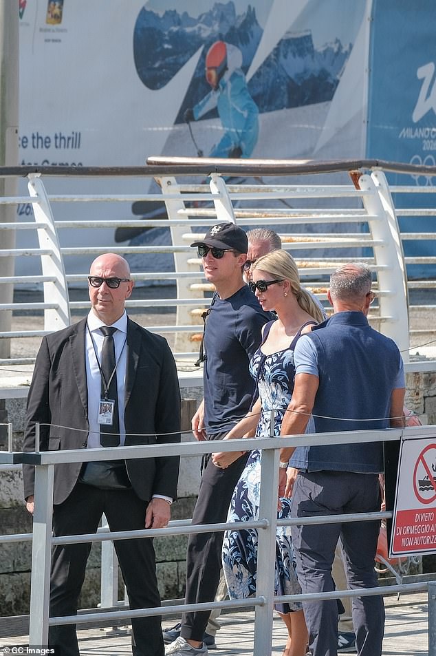 The First Daughter is one of the most insulated guests at the wedding and was seen with her Secret Service detail