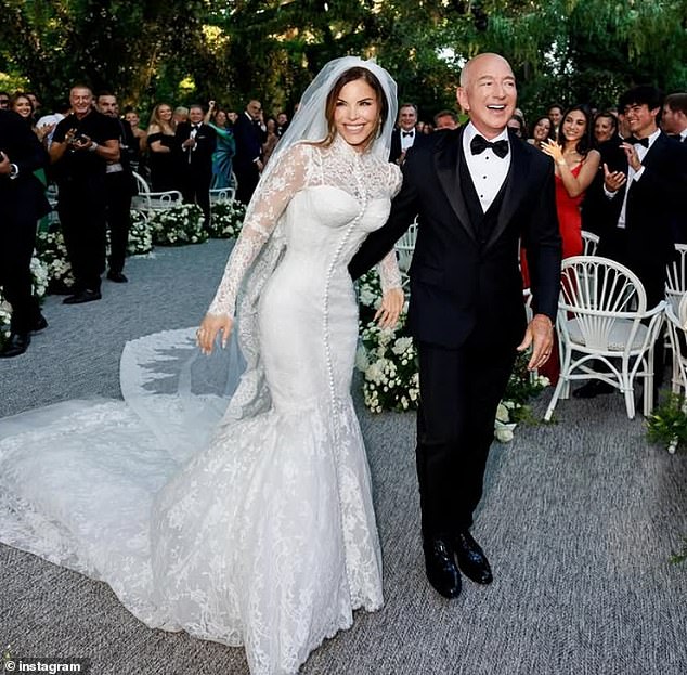 The only images that emerged of the nuptials came via Sanchez's official Instagram account - and photos of guests leaving the night-time celebrations were scarce