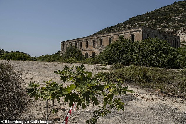 Pictured: An abandoned outpost used by Albanian forces under the fallen communist regime
