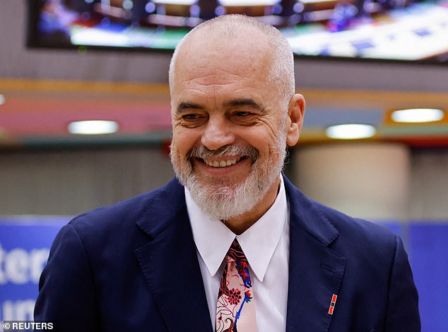 Prime Minister Edi Rama (pictured), a big supporter of the new luxury resort on Sazan, has been called a 'great partner' by Kushner