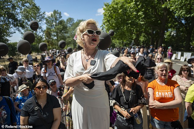 But Ms Keen defended the group, remarking: 'Some women are coming to speak using some words, and some spoiled brats are trying to stop us'