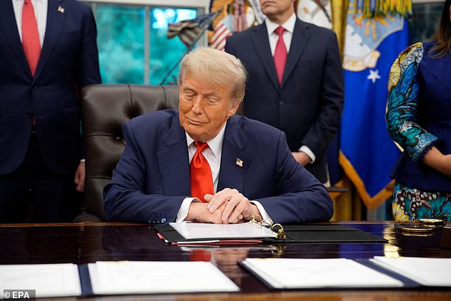 Trump (pictured) saved TikTok for a third time on June 19, issuing another 90 days to broker a deal to bring the social media platform under American ownership