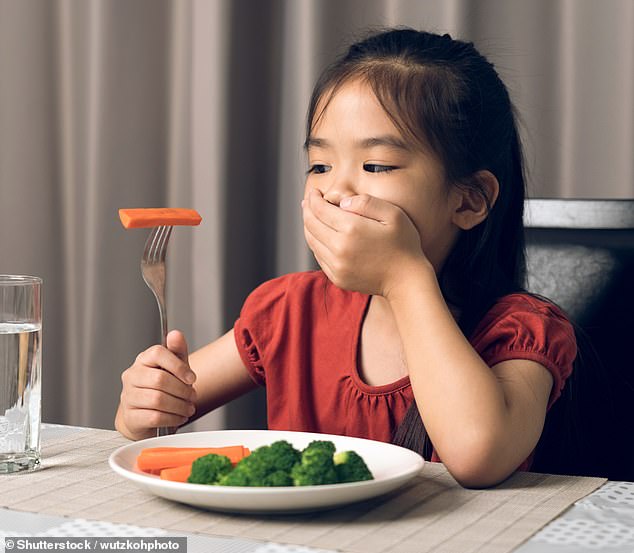 Esther said she always 'leaves it up to the child to decide how much they eat and what they eat,' and advised against forcing a youngster to finish all the food on their plate (stock image)