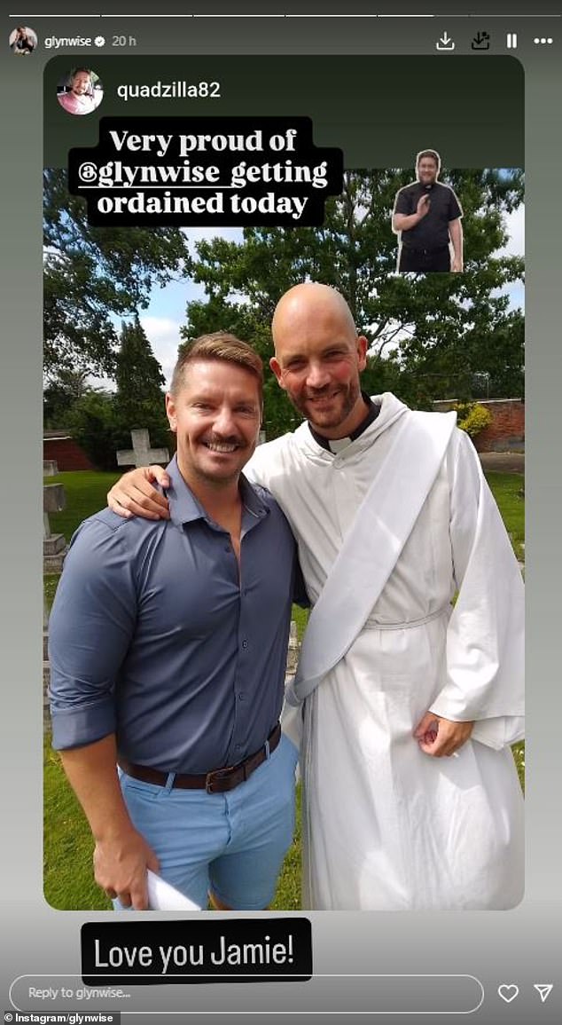Glyn, who previously told how he 'prayed my way onto Big Brother' has been a Christian since birth, but he admitted to losing touch with his faith while being filmed 24-hours a day