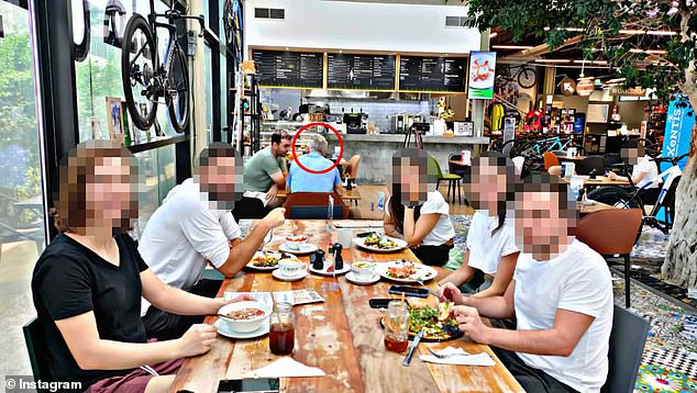He is seen here dining with his son Christopher Jnr at Cycle Bistro in Dubai
