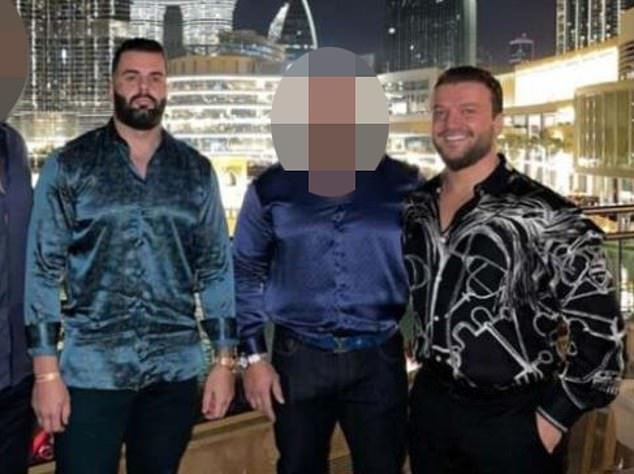 Pictured: Dzenis Kadric, left, and Edin Gacanin, far right, together in Dubai